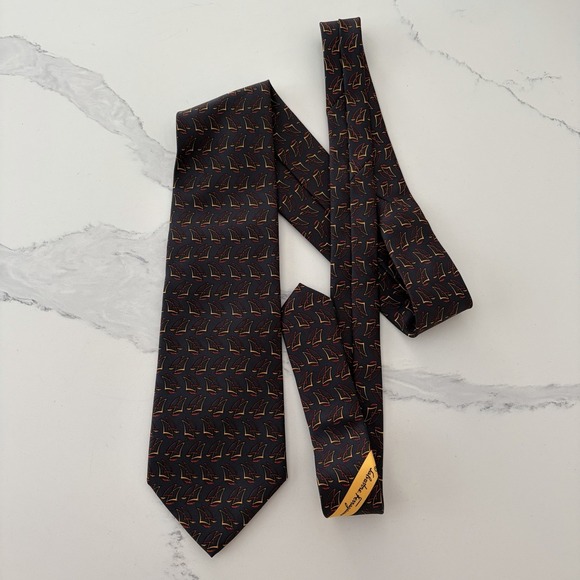 Salvatore Ferragamo Other - Salvatore Ferragamo Geometric Silk Tie Red Gold Black Made in Italy